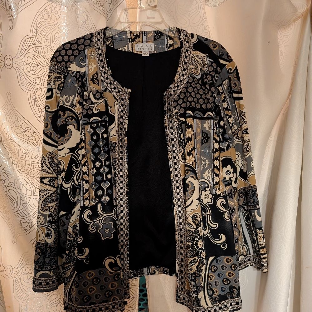 Joan Rivers Jacket Vintage, size xl, Navy blue mix, like new